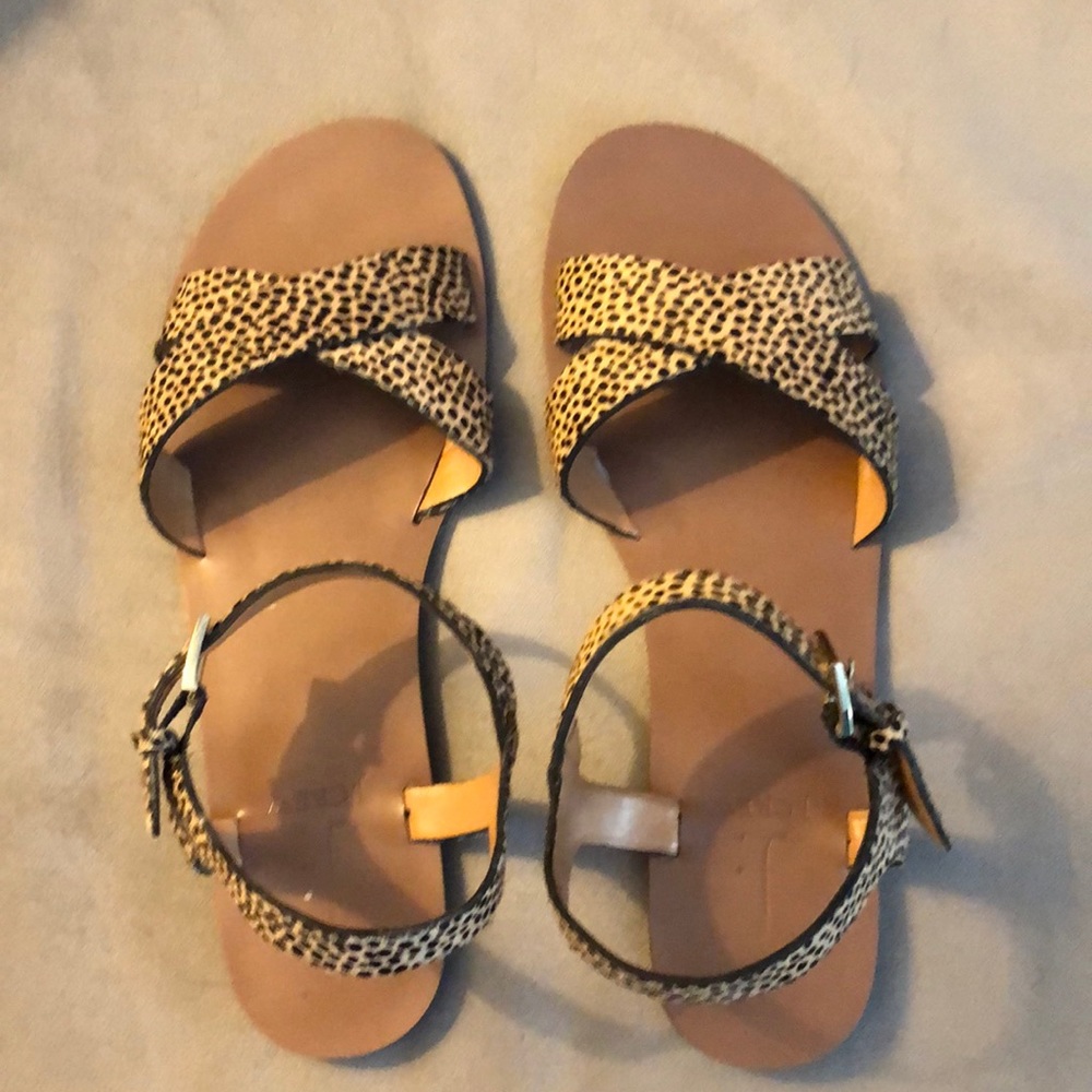 JCrew women’s animal print sandals size 8